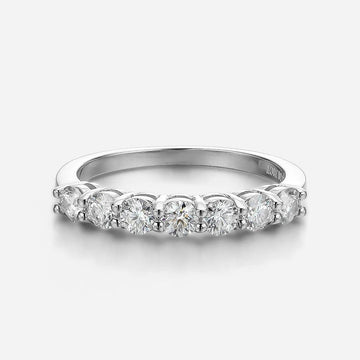 18K Gold Plated D Colour 3mm 7-Stone Eternity Moissanite Diamonds Rings S925 Silver Lab Diamond Fine Jewellery